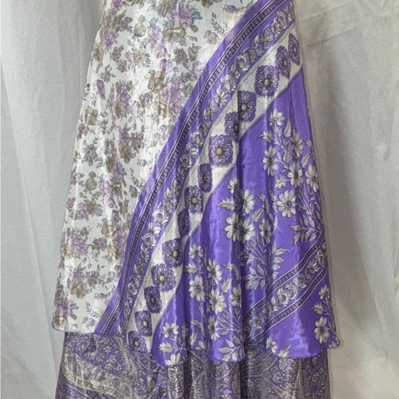 Lavender Paisley Wrap Midi/Maxi Skirt One Size - Picture 1 of 7